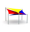 Triple Overlapping Triangle Shade Sail Canopy