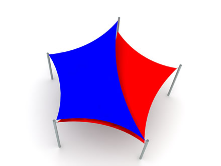 Overlapping Hyperbolic Square Shade Sail Canopy