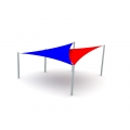 Double Overlapping Triangle Shade Sail Canopy - view 2
