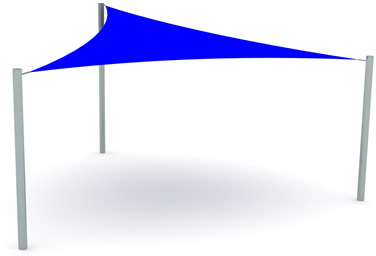 3m x 5m x 4m Premade Triangular Shade Sail Canopy
